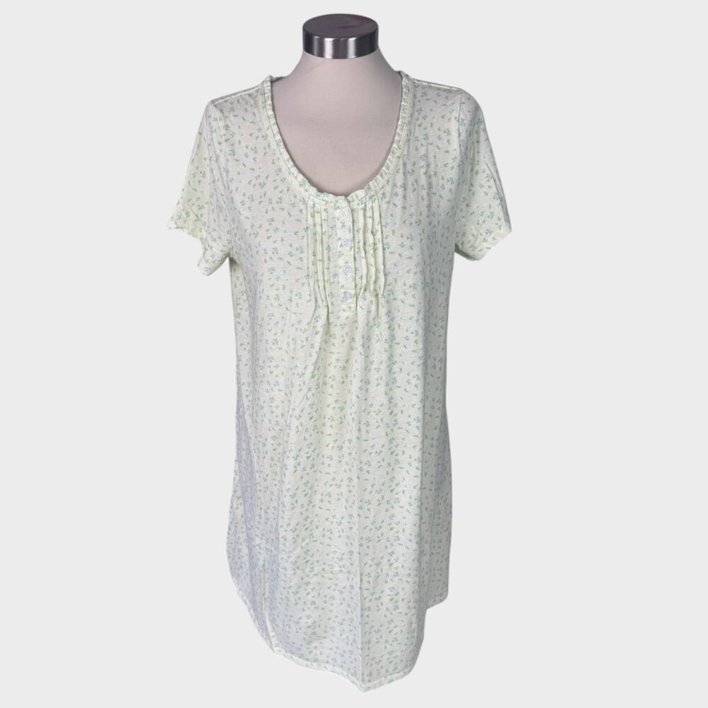 Adonna Sleepwear Nightgown Pale Yellow Small Short Sleeve